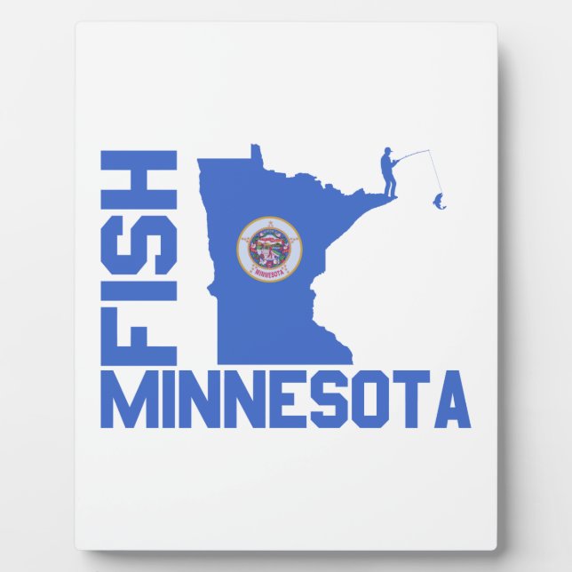 Fish Minnesota State Outline Plaque (Front)