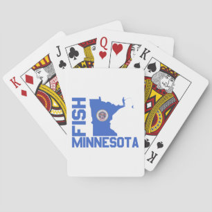 Fish Minnesota State Outline Playing Cards