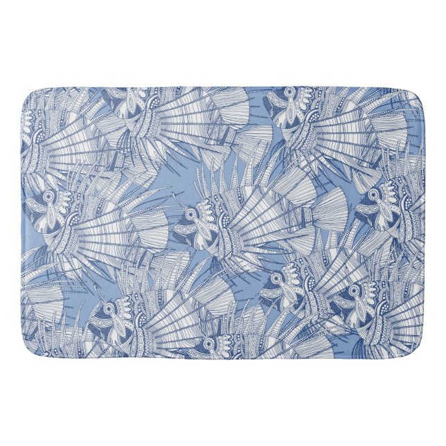 fish mirage blue bath mat (Front)