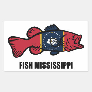 Fish Mississippi Rectangular Sticker