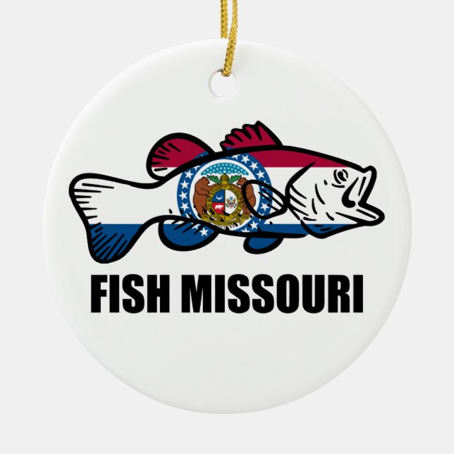 Fish Missouri Ceramic Tree Decoration (Front)