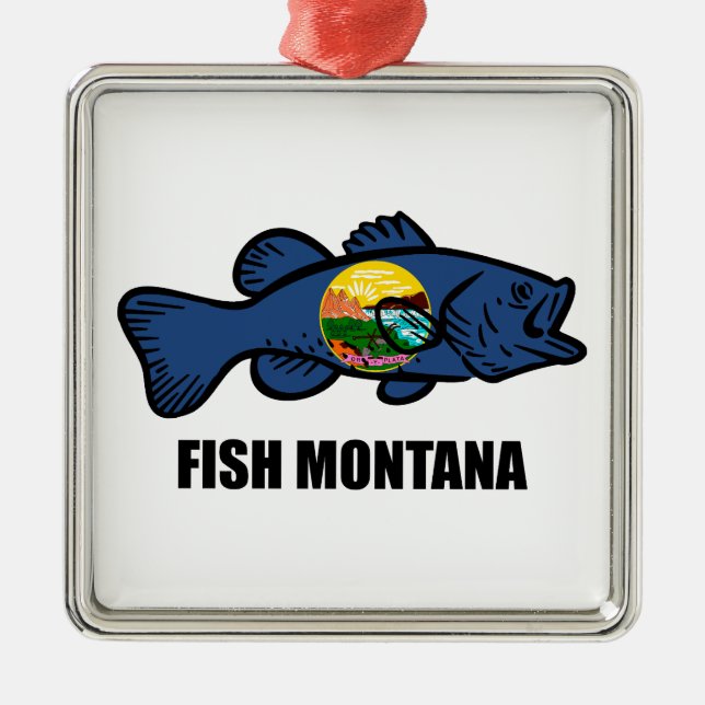 Fish Montana Bass Metal Tree Decoration (Front)
