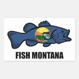 Fish Montana Bass Rectangular Sticker
