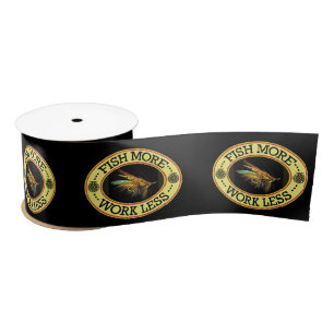 FISH MORE Salmon Fly Fishing Satin Ribbon