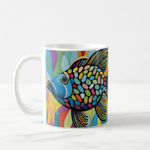 fish mosaic coffee mug