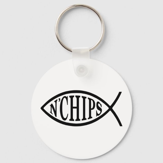 Fish N' Chips Fish Key Ring (Front)
