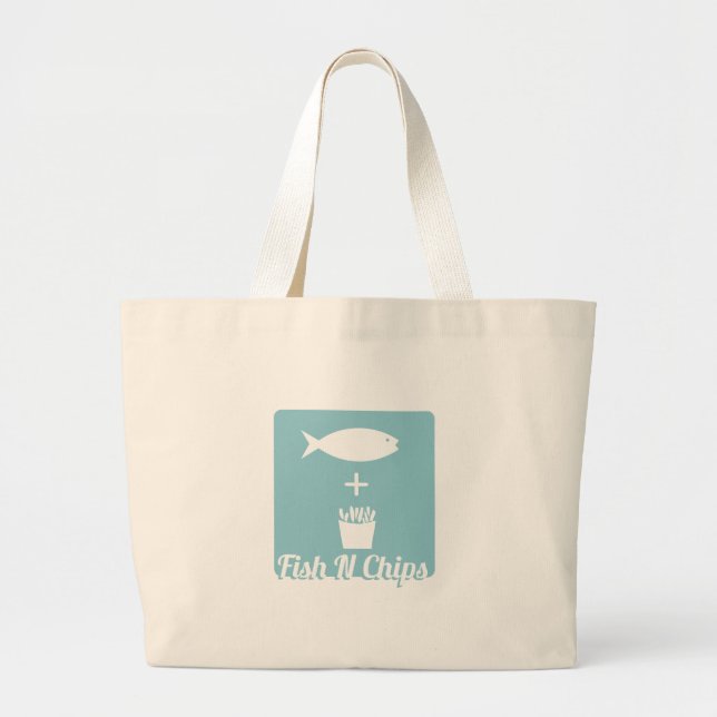 Fish N Chips Large Tote Bag (Front)