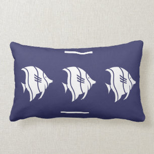 fish navy blue white  PILLOW coastal living