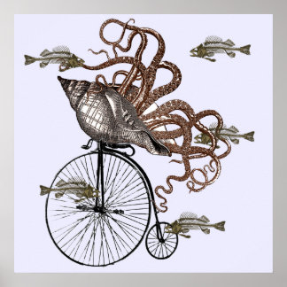 Fish Needs A Bicycle Poster