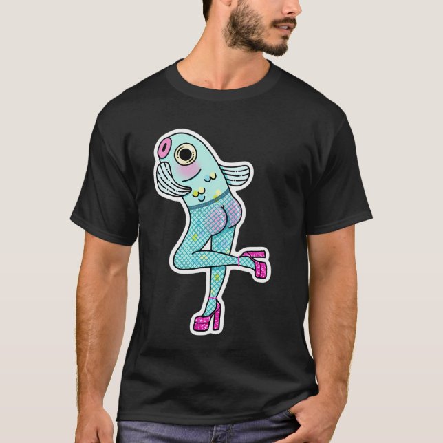 Fish-Nets (Reverse Mermaid) Pink Version T-Shirt (Front)