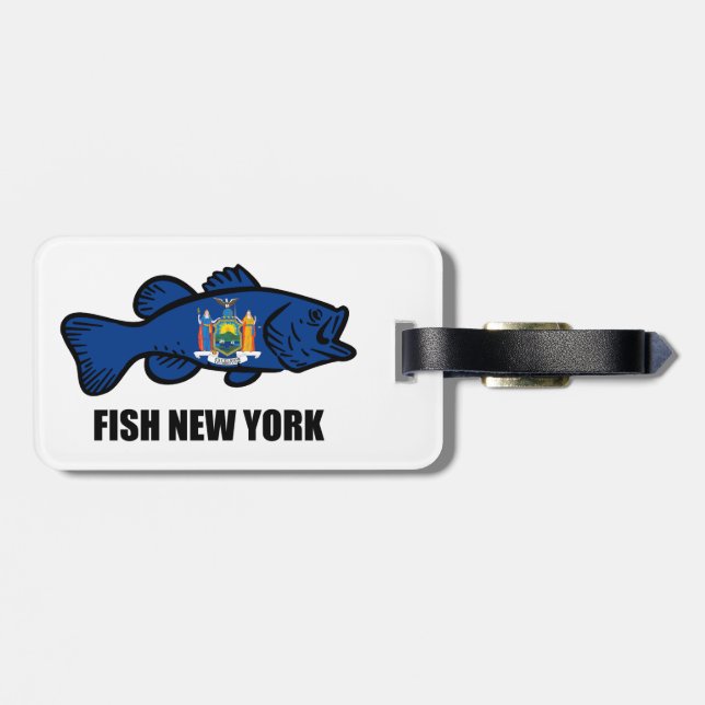 Fish New York Bass Luggage Tag (Back Horizontal)