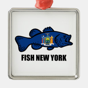 Fish New York Bass Metal Tree Decoration