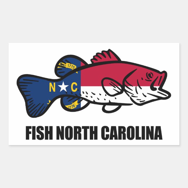 Fish North Carolina Rectangular Sticker (Front)