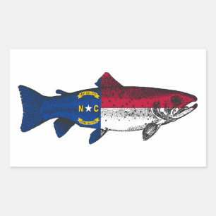 Fish North Carolina Trout Rectangular Sticker