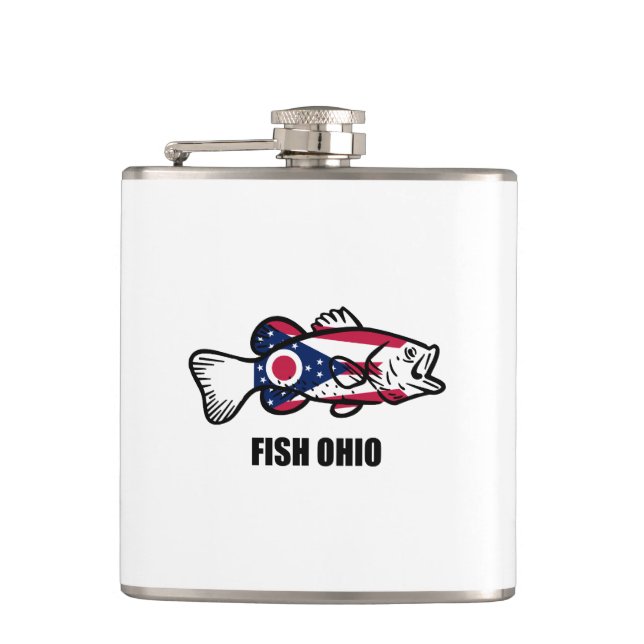 Fish Ohio Hip Flask (Front)