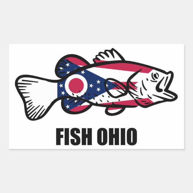 Fish Ohio Rectangular Sticker (Front)