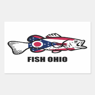 Fish Ohio Rectangular Sticker