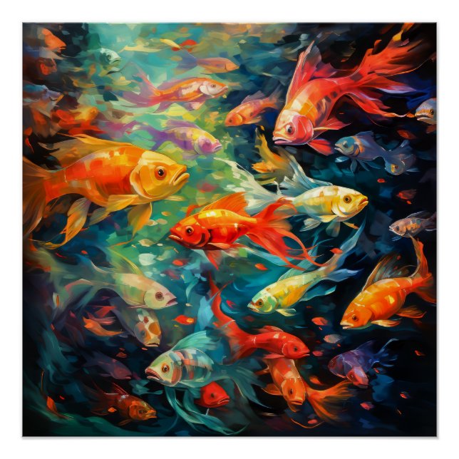 Fish Oil Painting Poster (Front)
