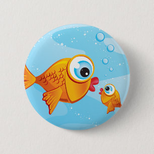 FISH - Olive & Pickle :: 6 Cm Round Badge