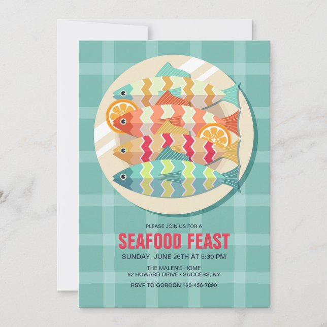 Fish On A Dish Invitation (Front)