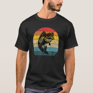Fish On Bass Fishing Vintage Distressed Retro Desi T-Shirt