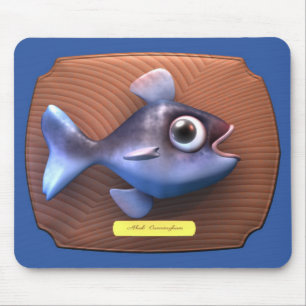 Fish on Cutting Board Mouse Mat