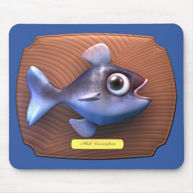Fish on Cutting Board Mouse Mat (Front)