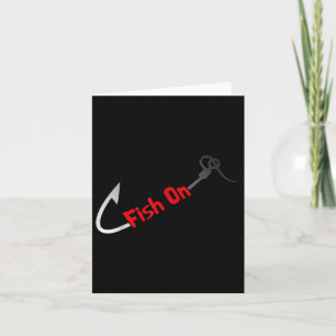 Fish On Fisherman B Fish Fishing Hook Joke Funny Q Card