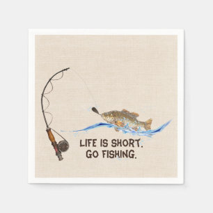 Fish On Fishing Pole Napkin