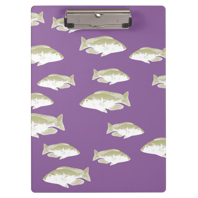 Fish on purple clipboard (Front)