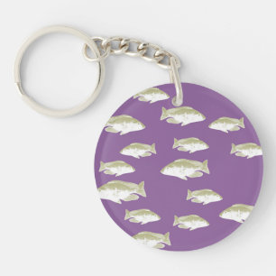 Fish on purple key ring