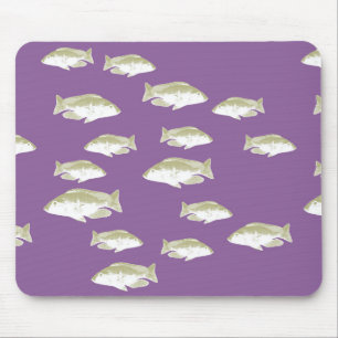 Fish on purple mouse mat