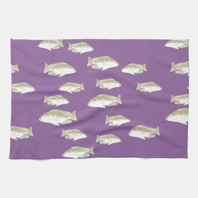 Fish on purple tea towel (Horizontal)