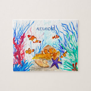 Fish Orange Ocean Under the sea For kids Preschool Jigsaw Puzzle