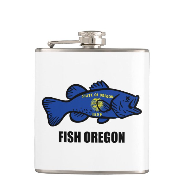 Fish Oregon Hip Flask (Front)