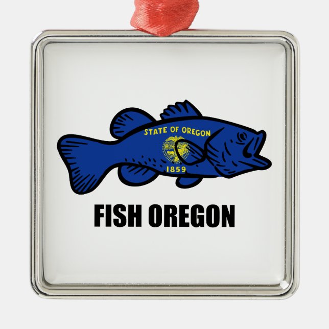 Fish Oregon Metal Tree Decoration (Front)