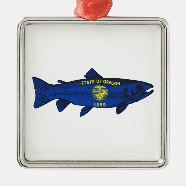 Fish Oregon Trout Metal Tree Decoration (Front)
