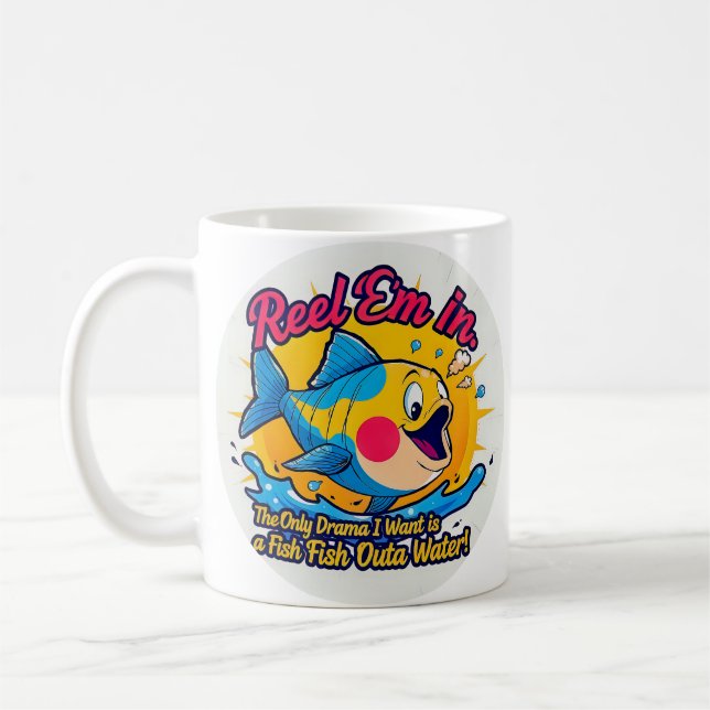Fish Outta Water Fun Coffee Mug (Left)