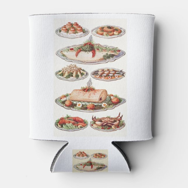 Fish Oyster Patties, Turbot, Whitebait, Mackerel Can Cooler (Front)