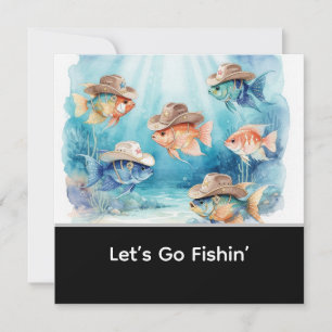 Fish Party Texas themed  Invitation