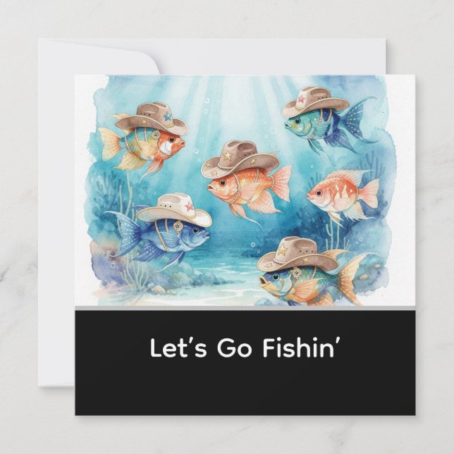 Fish Party Texas themed  Invitation (Front)