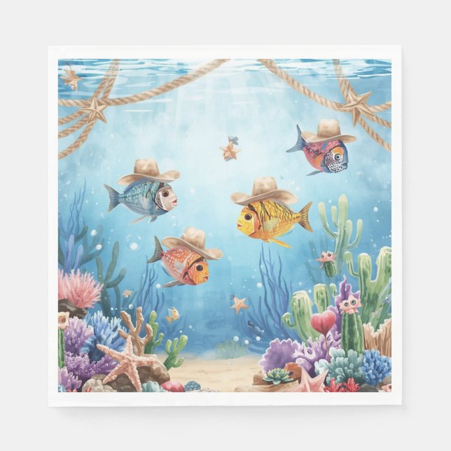 Fish Party Texas themed Napkin (Front)