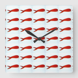 fish pattern clock