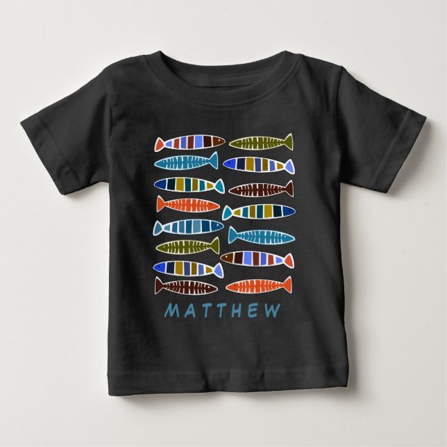 Fish Pattern custom name shirts & jackets (Front)