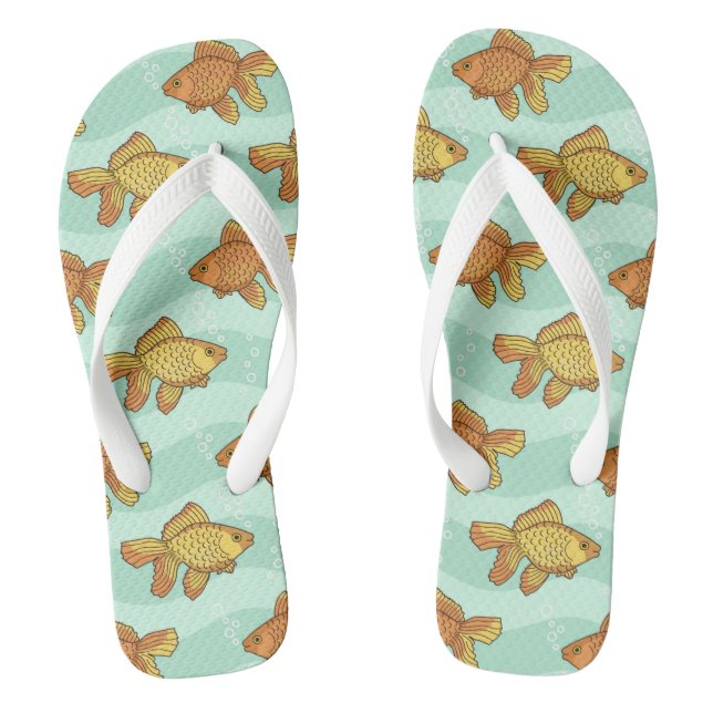 Fish-pattern Flip Flops (Footbed)