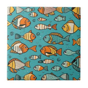 Fish pattern gift ideas tile