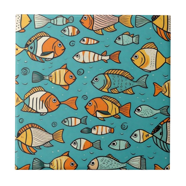 Fish pattern gift ideas tile (Front)