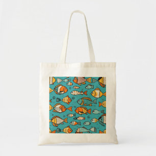 Fish pattern gift ideas tote bag