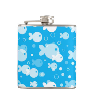 fish pattern hip flask