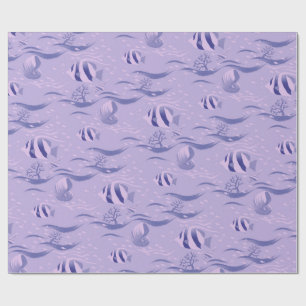 Fish Pattern on Purple Wrapping Paper
